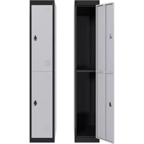 72 Lockers for Employees Students with Shelves, Metal Storage Steel Locker for School, Office, Gym, Home and Warehouse, Grey+Black