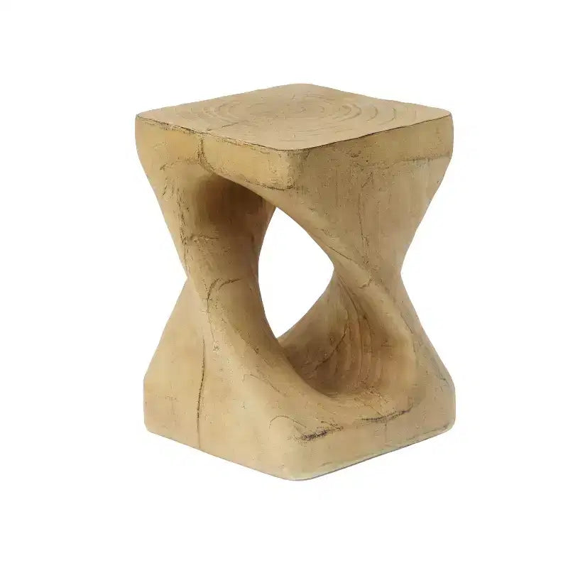 MAYEERTY Tavolino Consolle Twist, Texturizzato Effetto Legno, Colore Naturale, per Soggiorno