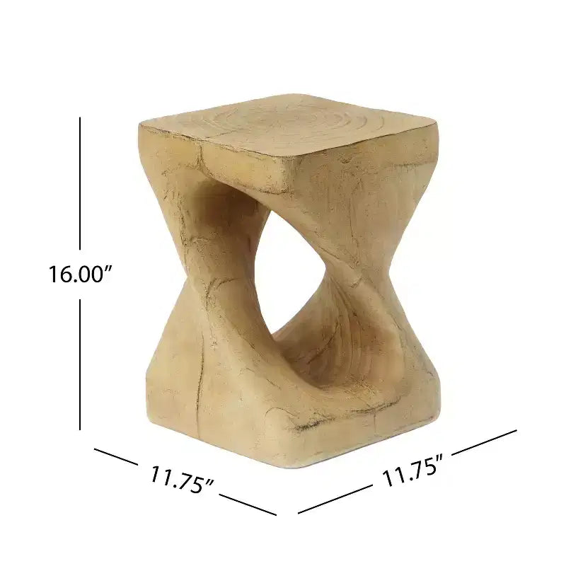 MAYEERTY Tavolino Consolle Twist, Texturizzato Effetto Legno, Colore Naturale, per Soggiorno