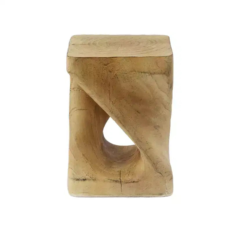 MAYEERTY Tavolino Consolle Twist, Texturizzato Effetto Legno, Colore Naturale, per Soggiorno
