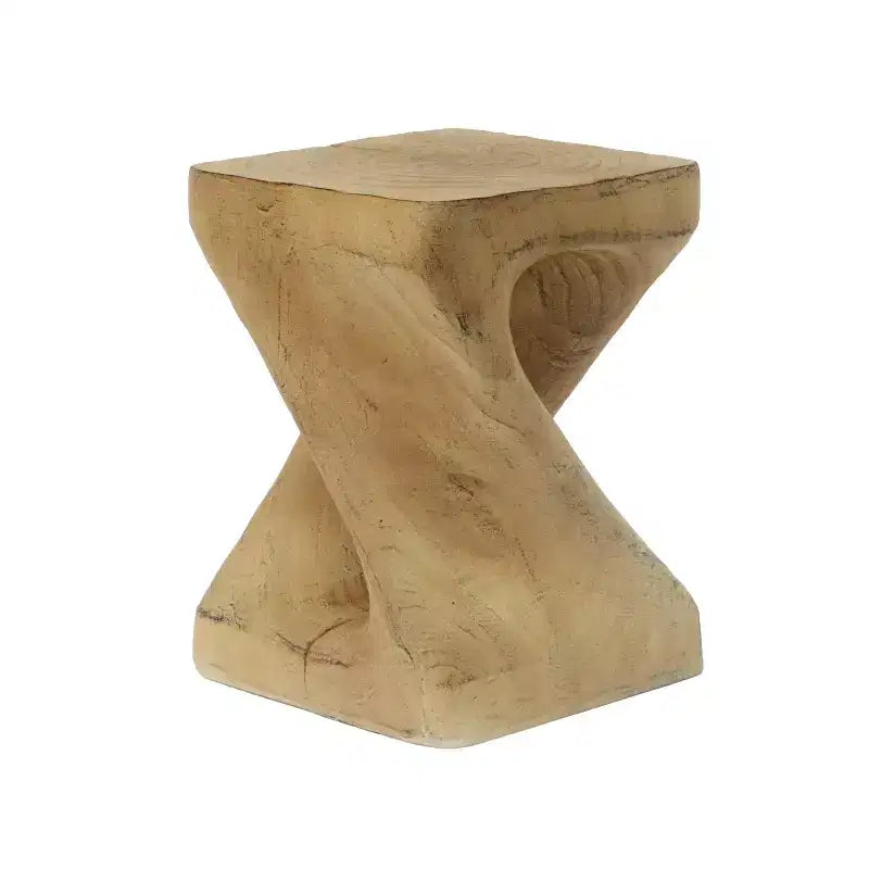 MAYEERTY Tavolino Consolle Twist, Texturizzato Effetto Legno, Colore Naturale, per Soggiorno