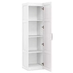 Mobiletto da bagno Costway a 4 ripiani con anta, armadietto da pavimento per piccoli spazi, nero/naturale/bianco