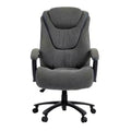 HomeRoots Set of Two Gray and Black Adjustable Height Swivel Rolling Executive Office Chairs