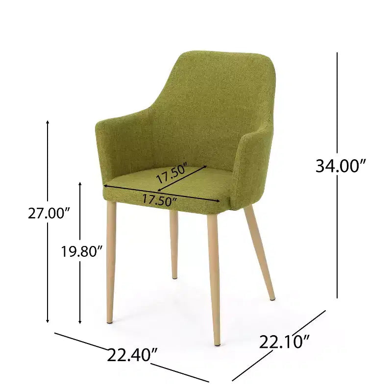 Sedie da pranzo imbottite in tessuto GDFStudio Navagio stile moderno di metà secolo (set da 2)