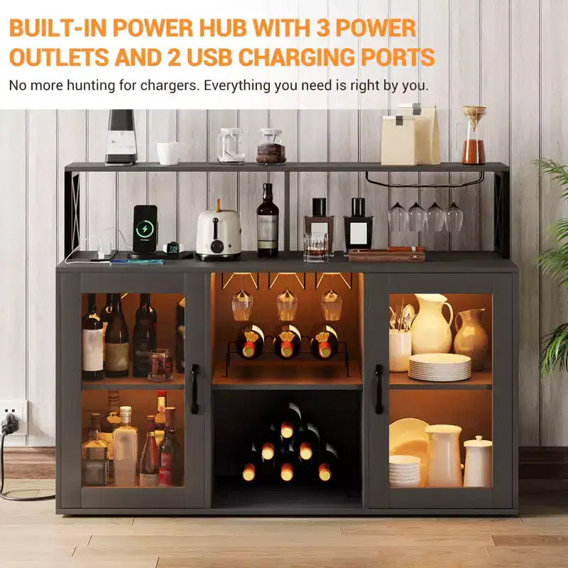 CuisinSmart Mobile bar/credenza per buffet con contenitore