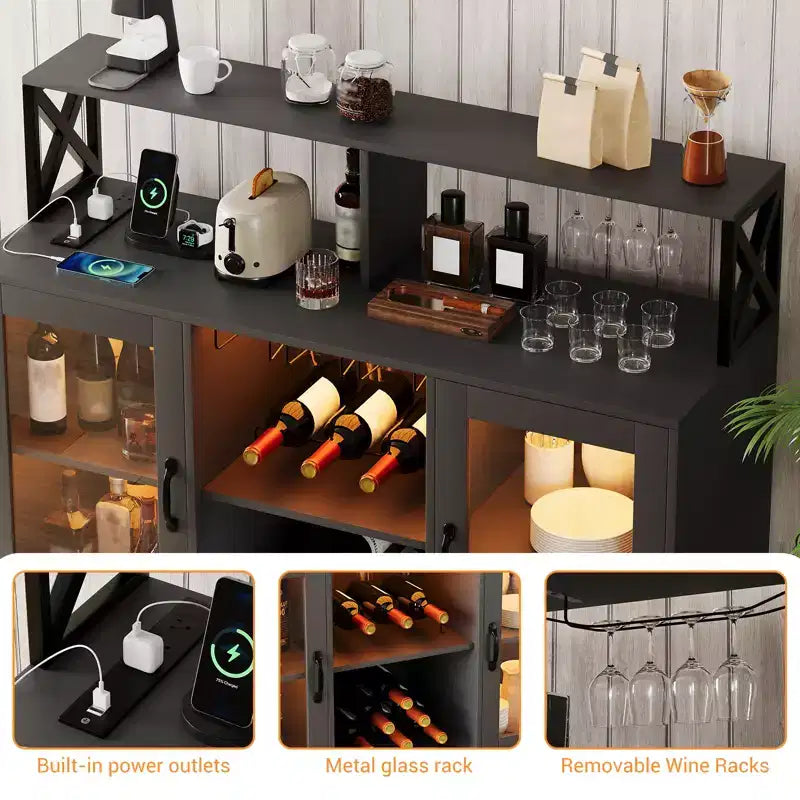 CuisinSmart Mobile bar/credenza per buffet con contenitore