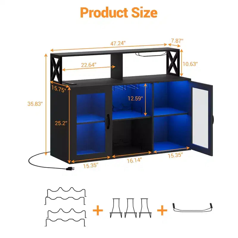 CuisinSmart Mobile bar/credenza per buffet con contenitore