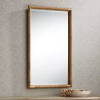 Specchio da trucco Uttermost Kampar in oro anticato e rattan 23 x 36