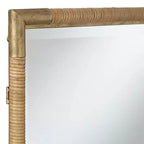 Specchio da trucco Uttermost Kampar in oro anticato e rattan 23 x 36