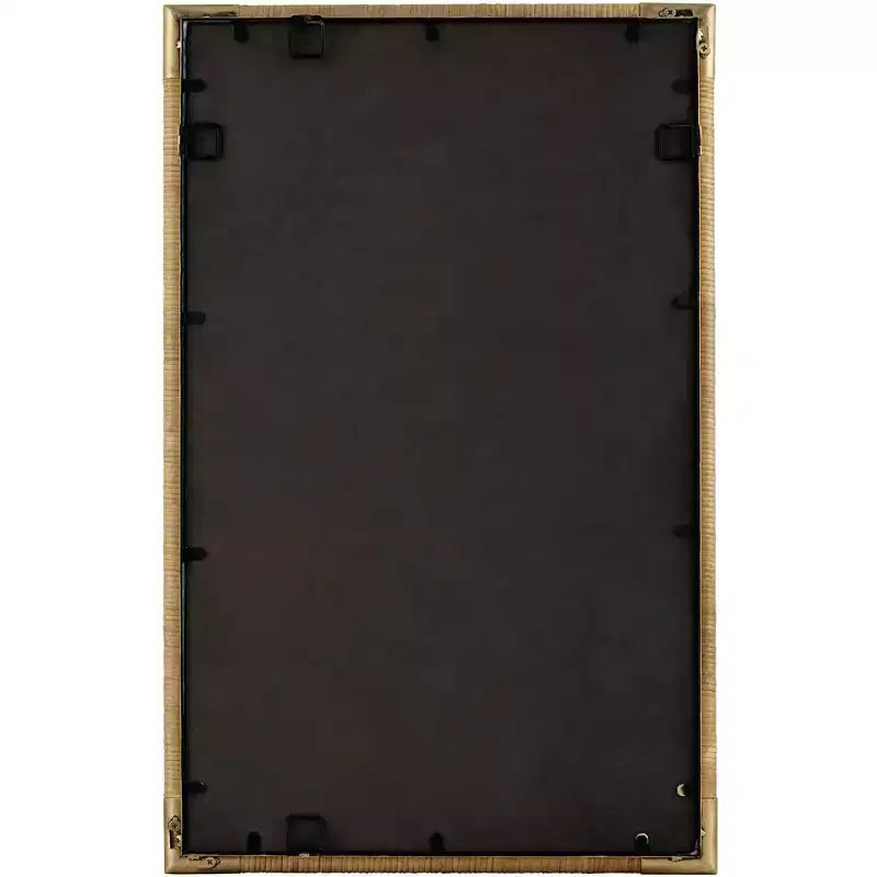 Specchio da trucco Uttermost Kampar in oro anticato e rattan 23 x 36