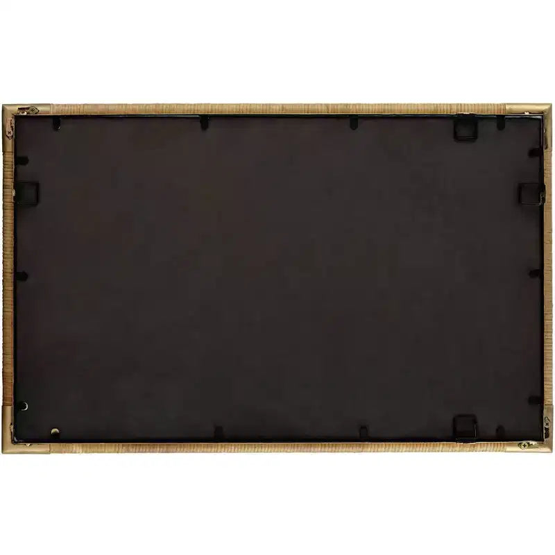 Specchio da trucco Uttermost Kampar in oro anticato e rattan 23 x 36
