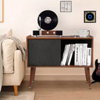 Supporto per giradischi con stazione di ricarica e porte USB - Contiene fino a 300 album, Grande mobile per dischi in vinile, Supporto per giradischi, Tavolino finale