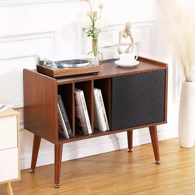 Supporto per giradischi con stazione di ricarica e porte USB - Contiene fino a 300 album, Grande mobile per dischi in vinile, Supporto per giradischi, Tavolino finale
