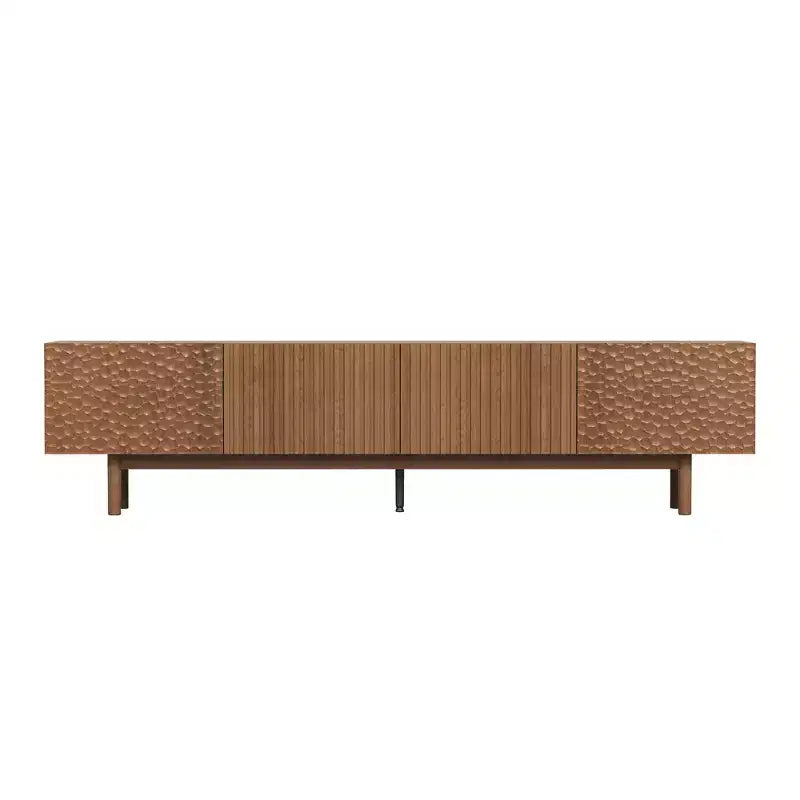 Mobile porta TV e console multimediale e centri di intrattenimento Luck Live Mid-Century Modern 86.61 con ampio spazio di archiviazione