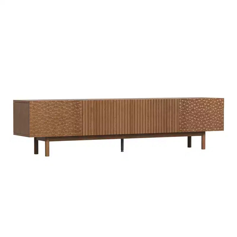 Mobile porta TV e console multimediale e centri di intrattenimento Luck Live Mid-Century Modern 86.61 con ampio spazio di archiviazione