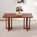 Tavolo da pranzo Okak Retro Wood, tavolo da pranzo moderno in simil rattan per sala da pranzo, soggiorno, ufficio