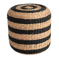 JONATHAN Y Aimee Modern Minimalist Two-Tone Hand-Woven Hyacinth Stool