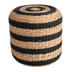 JONATHAN Y Aimee Modern Minimalist Two-Tone Hand-Woven Hyacinth Stool