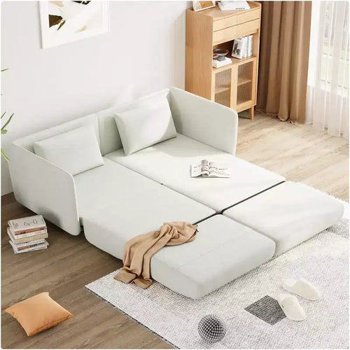 Divano letto queen size da 66 pollici, divano letto queen size con tessuto di lino 360G e cuscini, adatto per il soggiorno