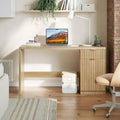 60 Executive Desk with Storage, Drawer & Cabinet, Modern Computer Desk for Home Office, Writing or Conference Table, Natural Oak
