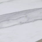 Kings Brand Furniture Tavolino Ovale Moderno, Tavolino d'Appoggio con Doppio Ripiano Effetto Marmo, Piccolo Tavolino per Soggiorno o Camera da Letto