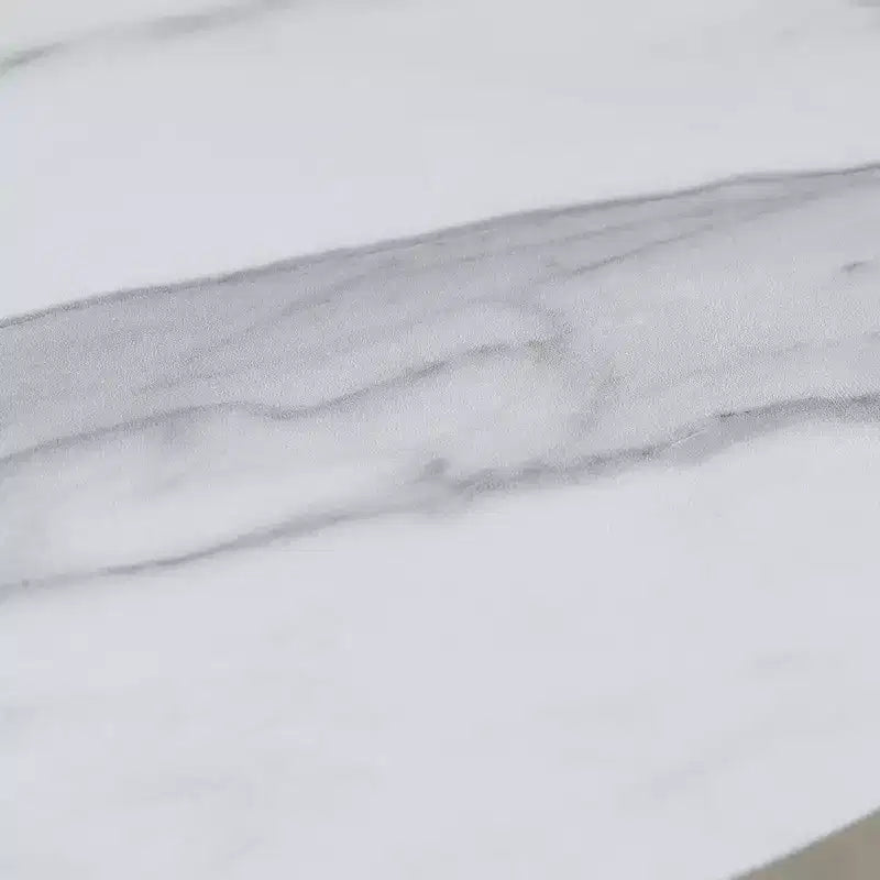Kings Brand Furniture Tavolino Ovale Moderno, Tavolino d'Appoggio con Doppio Ripiano Effetto Marmo, Piccolo Tavolino per Soggiorno o Camera da Letto