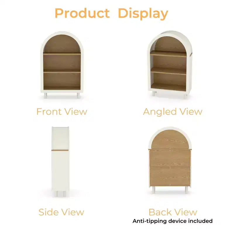 GDFStudio Annabelle Moderna Libreria con Arco a 3 Ripiani 37.4