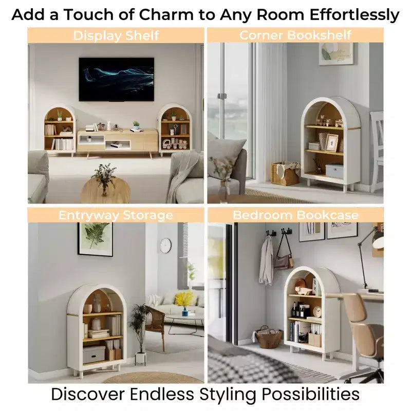 GDFStudio Annabelle Moderna Libreria con Arco a 3 Ripiani 37.4