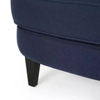 GDFStudio Jaxen Set Divano Club e Pouf Imbottiti in Tessuto Contemporaneo