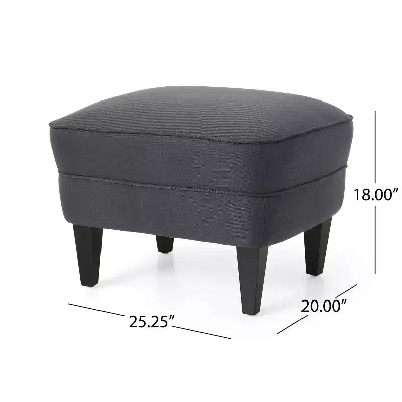 GDFStudio Jaxen Set Divano Club e Pouf Imbottiti in Tessuto Contemporaneo