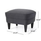 GDFStudio Jaxen Set Divano Club e Pouf Imbottiti in Tessuto Contemporaneo