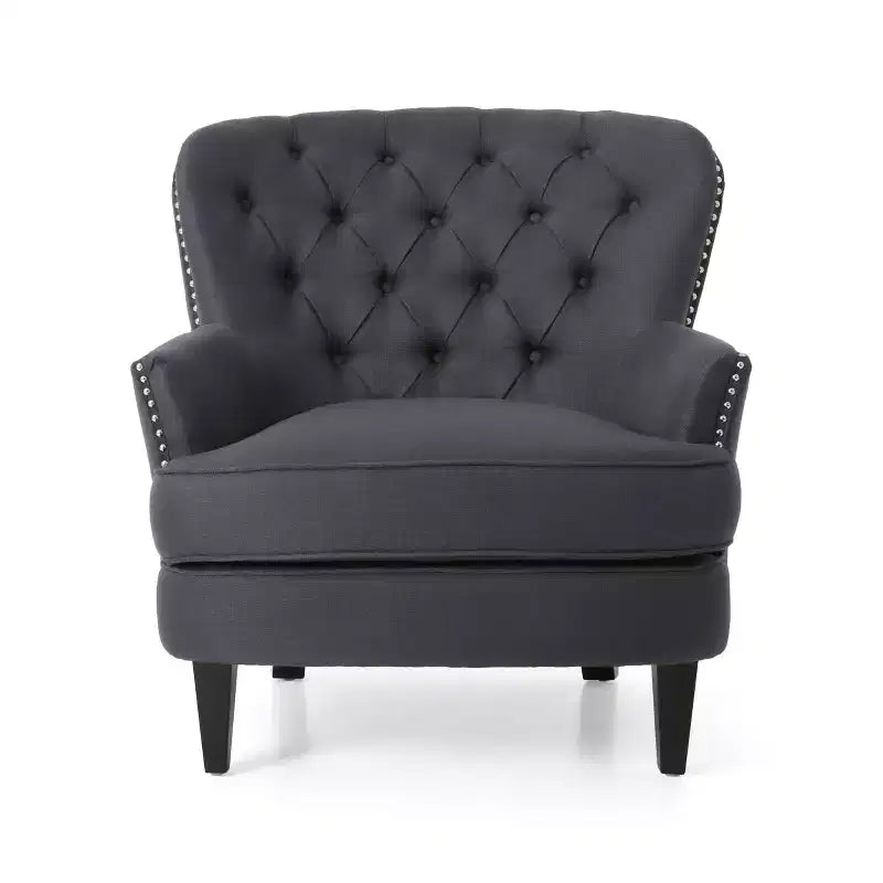 GDFStudio Jaxen Set Divano Club e Pouf Imbottiti in Tessuto Contemporaneo