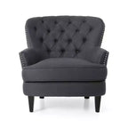 GDFStudio Jaxen Set Divano Club e Pouf Imbottiti in Tessuto Contemporaneo