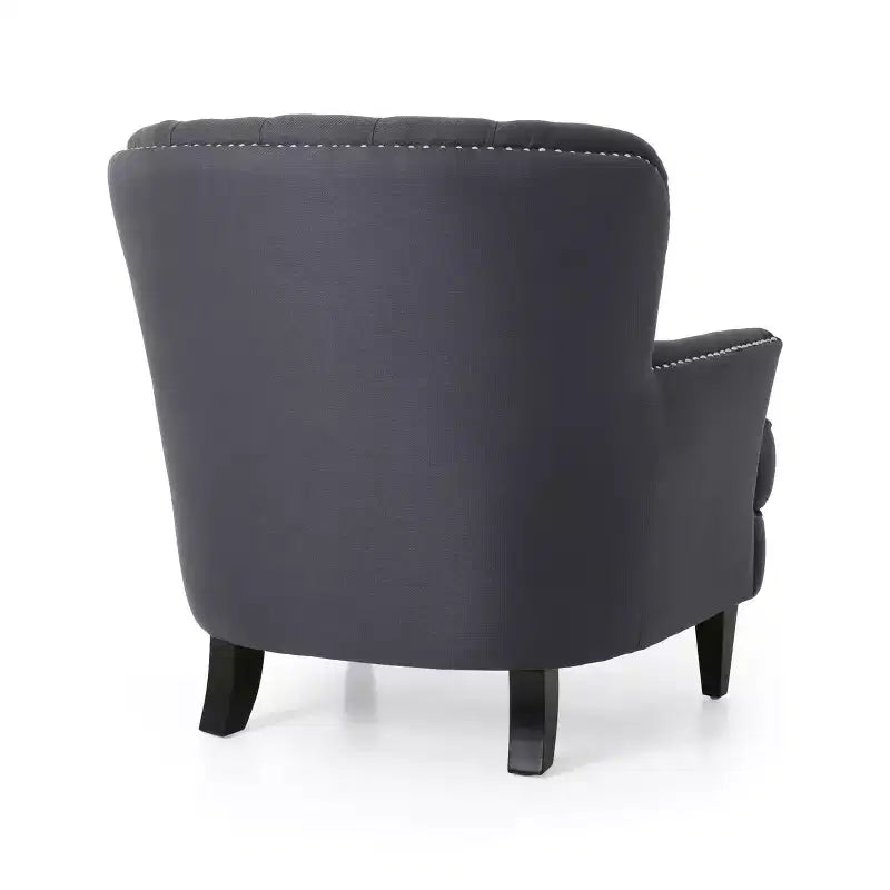 GDFStudio Jaxen Set Divano Club e Pouf Imbottiti in Tessuto Contemporaneo