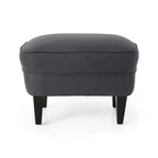 GDFStudio Jaxen Set Divano Club e Pouf Imbottiti in Tessuto Contemporaneo