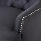 GDFStudio Jaxen Set Divano Club e Pouf Imbottiti in Tessuto Contemporaneo