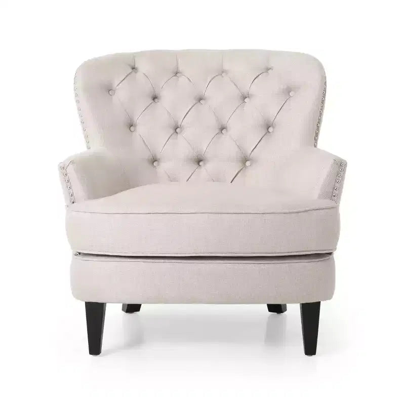 GDFStudio Jaxen Set Divano Club e Pouf Imbottiti in Tessuto Contemporaneo