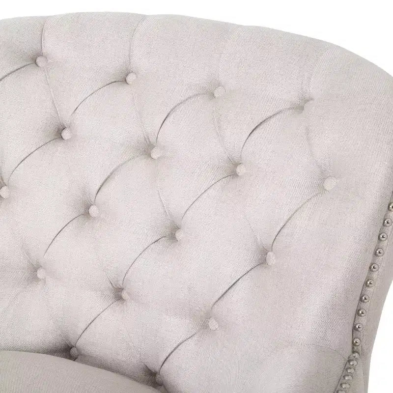 GDFStudio Jaxen Set Divano Club e Pouf Imbottiti in Tessuto Contemporaneo