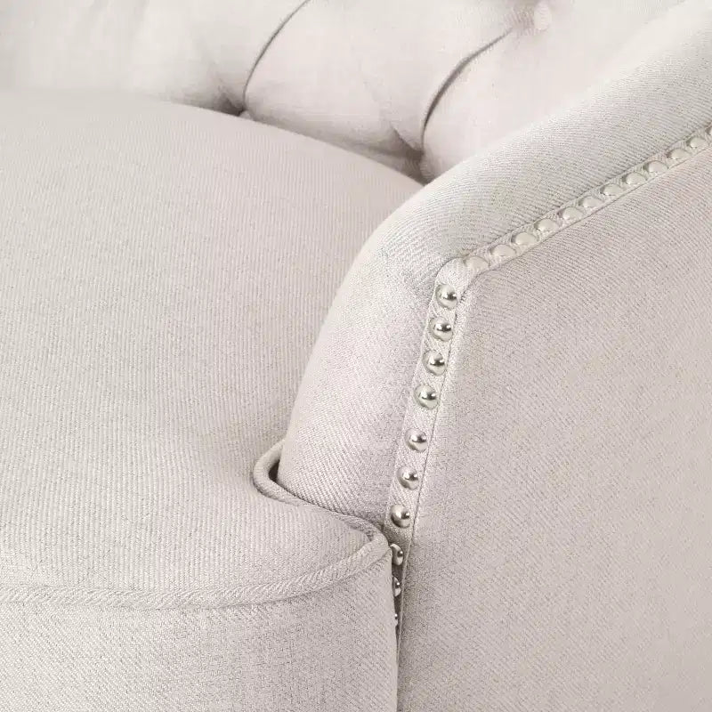 GDFStudio Jaxen Set Divano Club e Pouf Imbottiti in Tessuto Contemporaneo