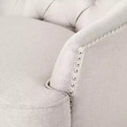 GDFStudio Jaxen Set Divano Club e Pouf Imbottiti in Tessuto Contemporaneo