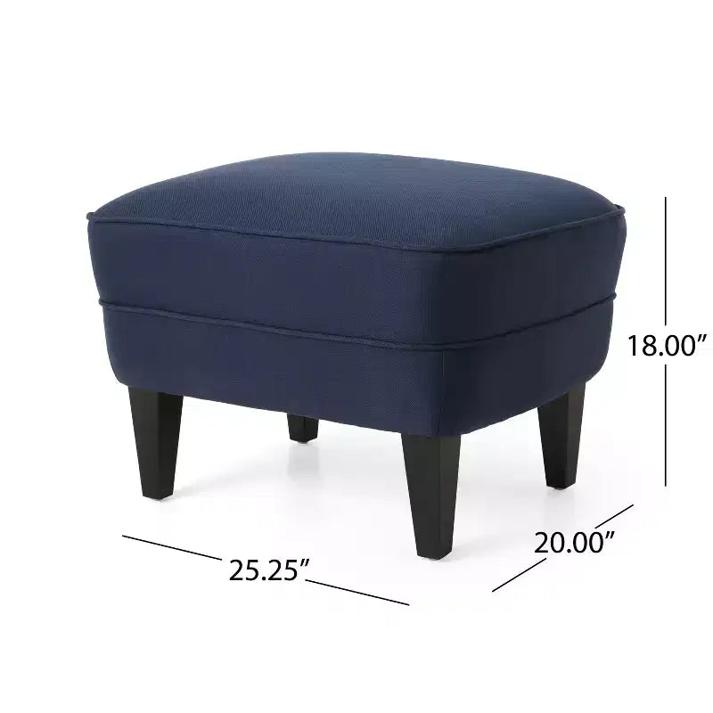 GDFStudio Jaxen Set Divano Club e Pouf Imbottiti in Tessuto Contemporaneo
