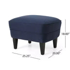 GDFStudio Jaxen Set Divano Club e Pouf Imbottiti in Tessuto Contemporaneo