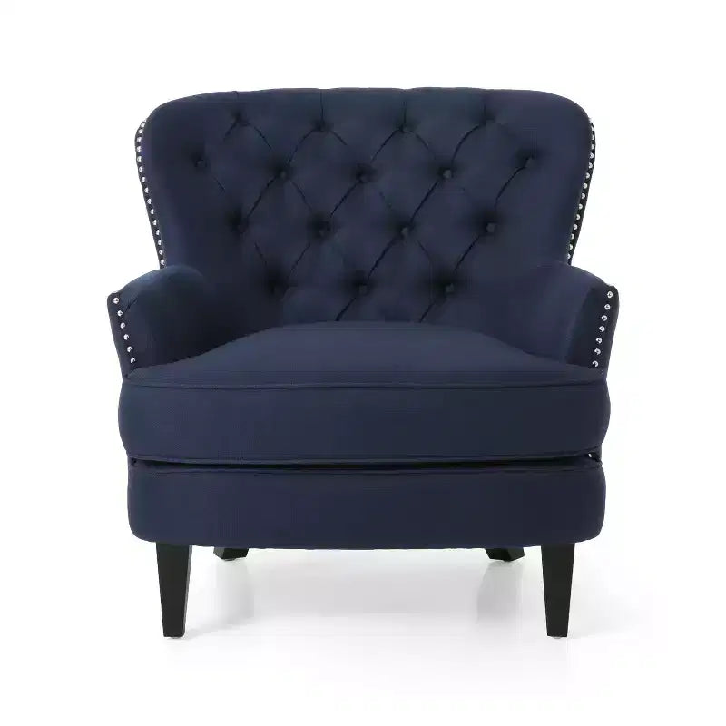 GDFStudio Jaxen Set Divano Club e Pouf Imbottiti in Tessuto Contemporaneo