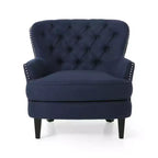 GDFStudio Jaxen Set Divano Club e Pouf Imbottiti in Tessuto Contemporaneo