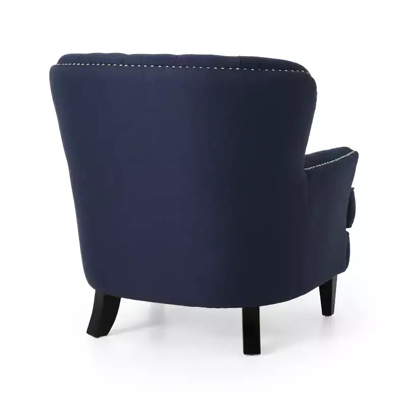 GDFStudio Jaxen Set Divano Club e Pouf Imbottiti in Tessuto Contemporaneo