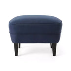 GDFStudio Jaxen Set Divano Club e Pouf Imbottiti in Tessuto Contemporaneo