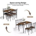 Set da pranzo Dyonery per 4 persone con piano del tavolo spesso 1,6, set da tavolo da cucina da 5 pezzi, set tavolo e sedie da cucina per sala da pranzo salvaspazio