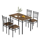 Set da pranzo Dyonery per 4 persone con piano del tavolo spesso 1,6, set da tavolo da cucina da 5 pezzi, set tavolo e sedie da cucina per sala da pranzo salvaspazio