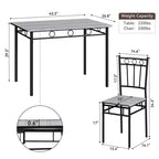 Set da pranzo Dyonery per 4 persone con piano del tavolo spesso 1,6, set da tavolo da cucina da 5 pezzi, set tavolo e sedie da cucina per sala da pranzo salvaspazio
