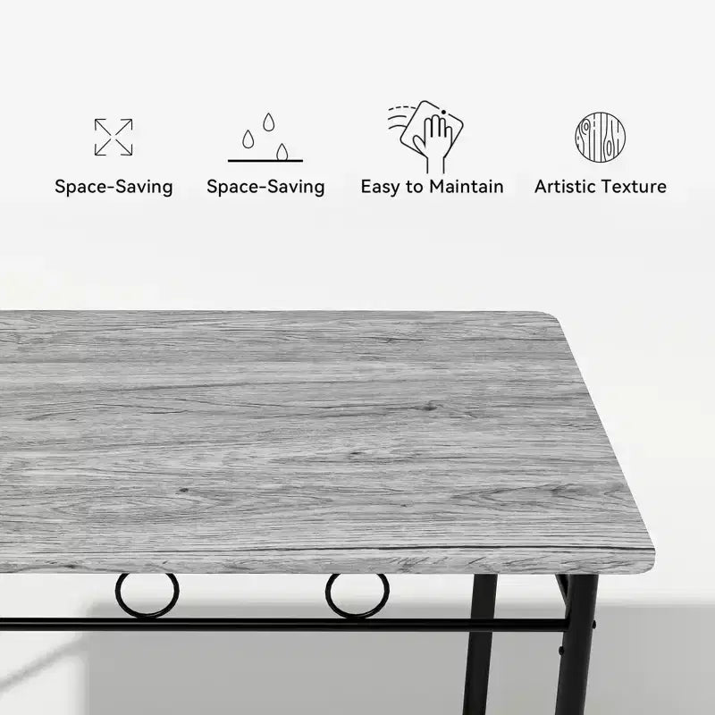 Set da pranzo Dyonery per 4 persone con piano del tavolo spesso 1,6, set da tavolo da cucina da 5 pezzi, set tavolo e sedie da cucina per sala da pranzo salvaspazio